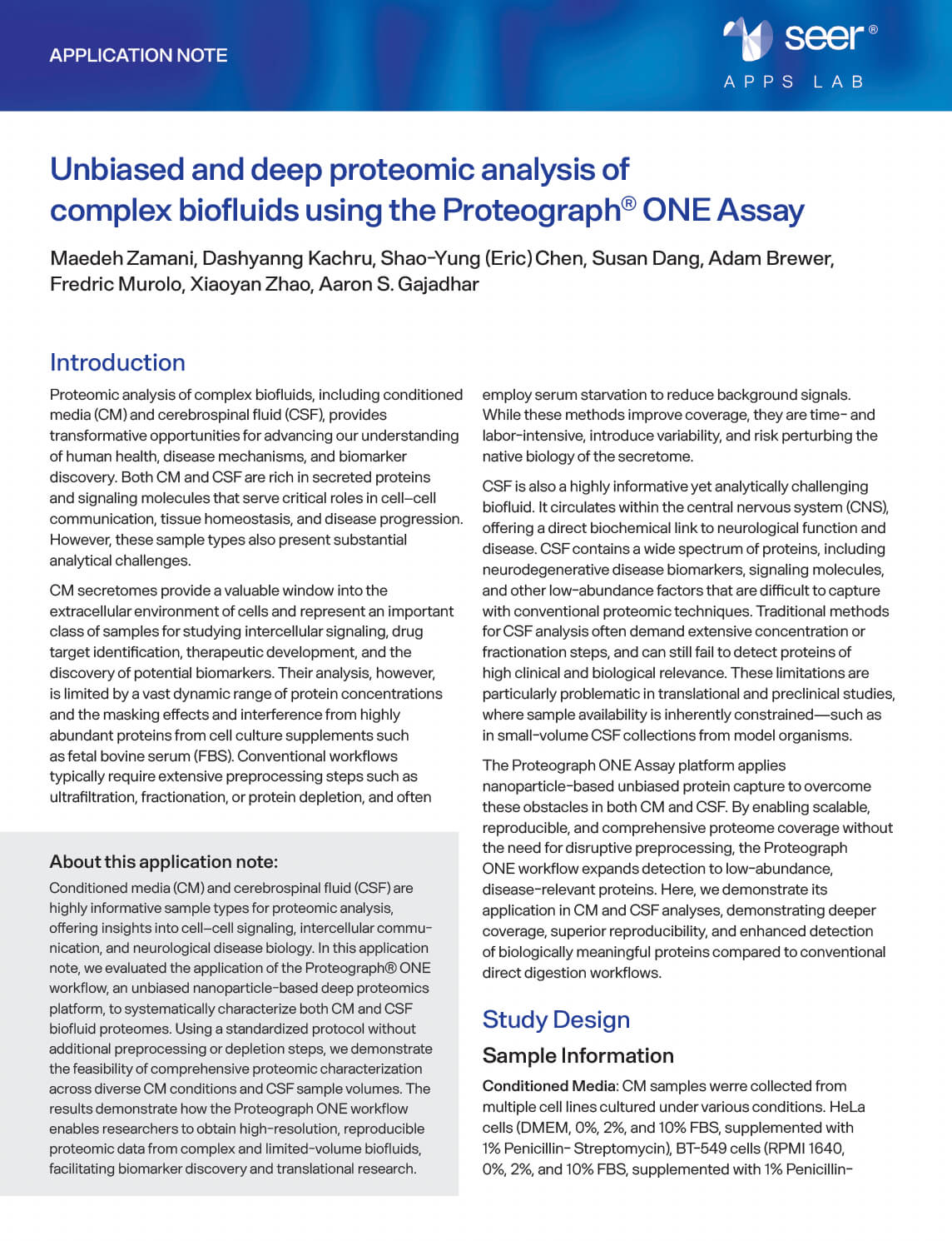 proteograph one assay application note